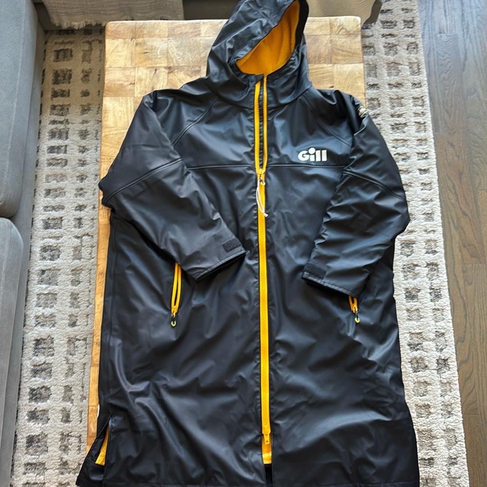 Men’s Gill Aqua Parka - L - Limited Edition Navy Blue and Yellow